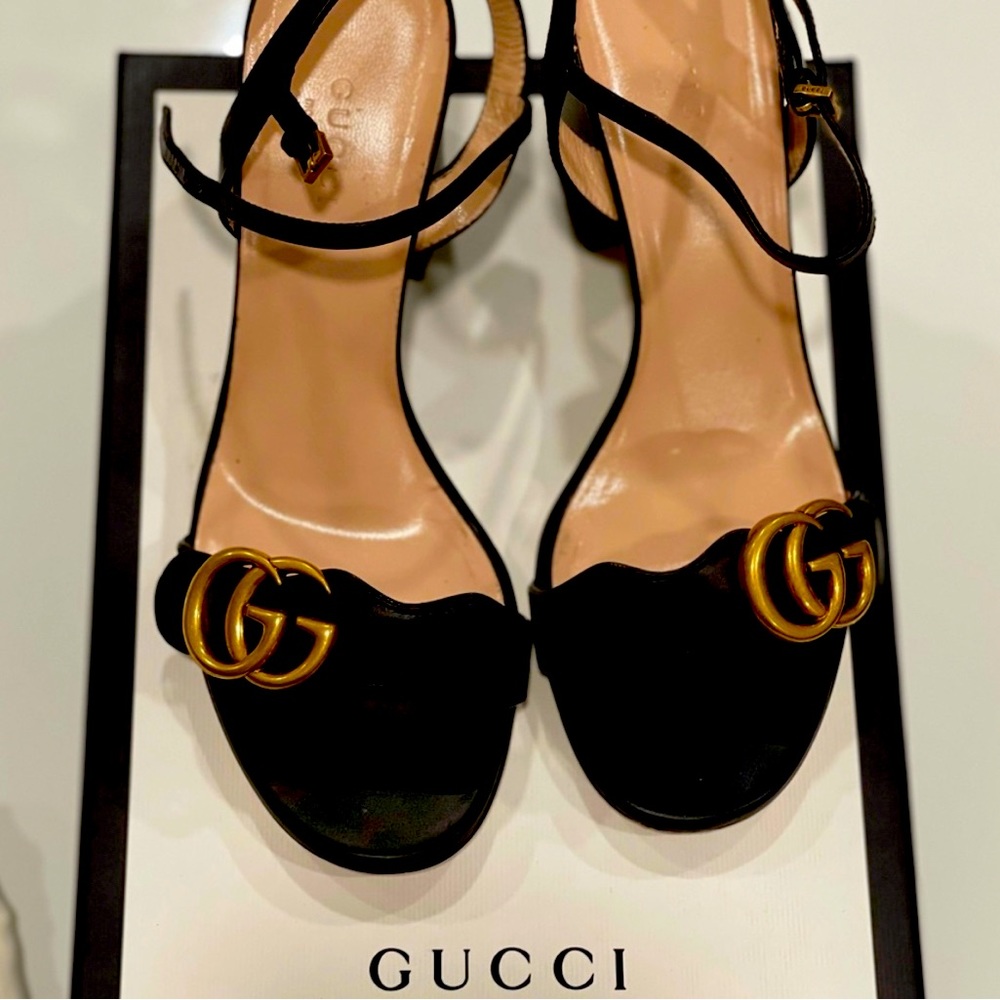 Gucci leather mid-heel sandal